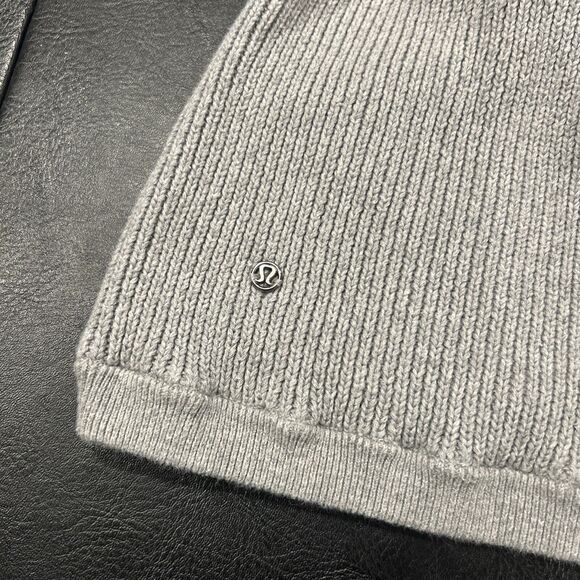 Lululemon The Sweater The Better Womens 4 Small Gray Knit Long Sleeve Ribbed - Picture 4 of 6